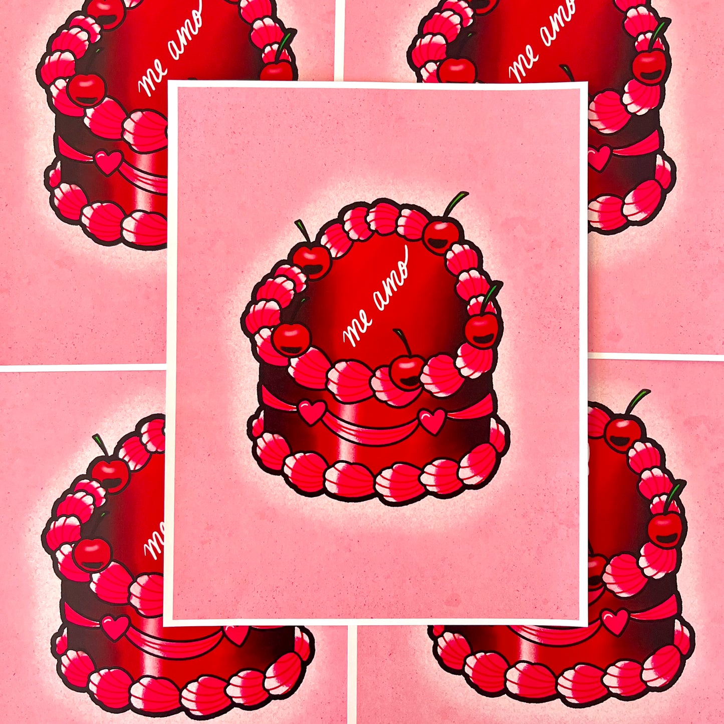 heart cake print large