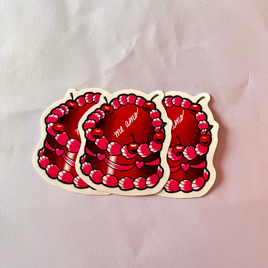 heart cake sticker