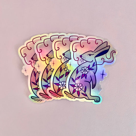 holographic conejo sticker
