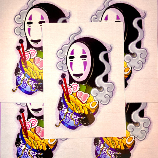 no face ramen print