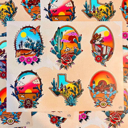 nature scene sticker sheet