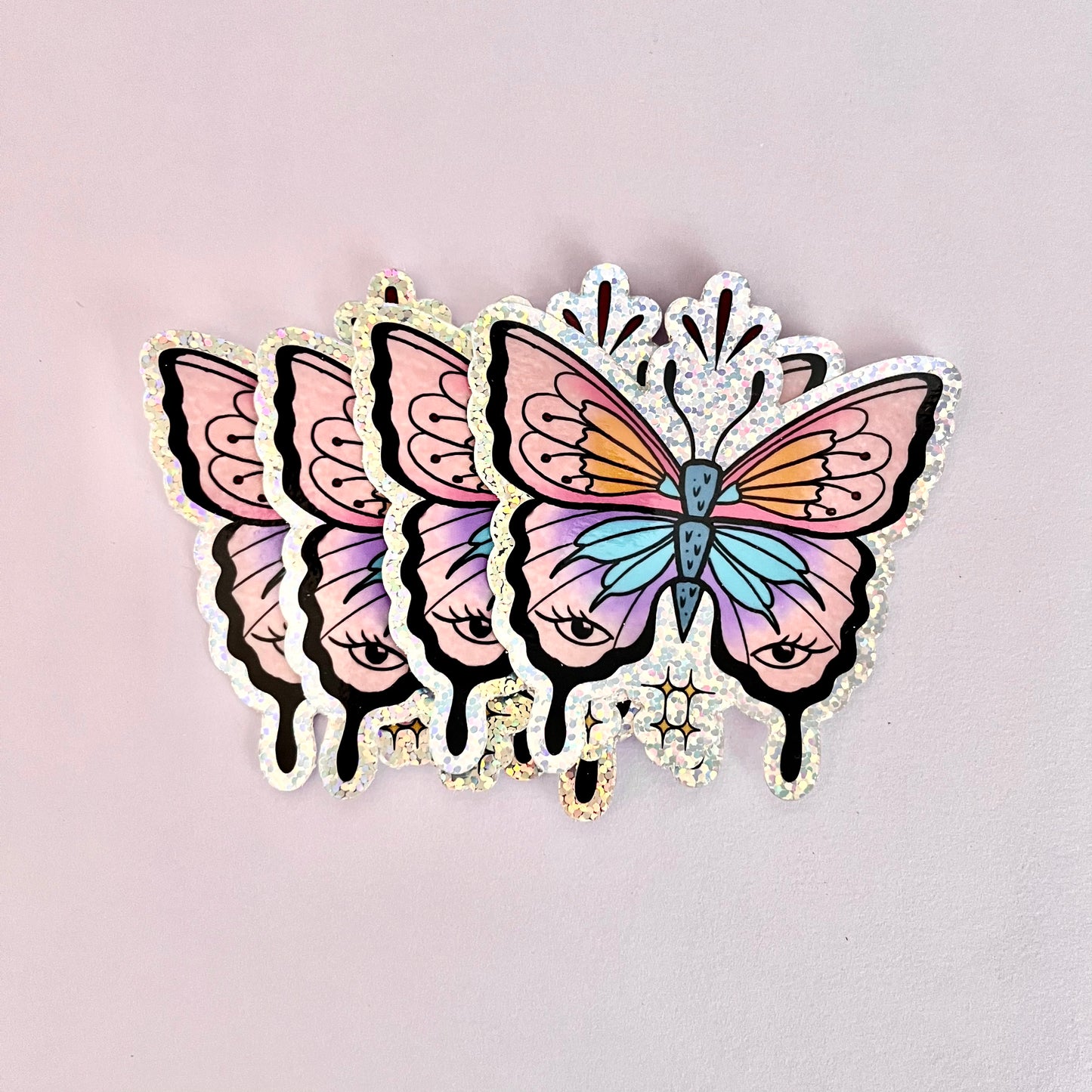 butterfly glitter sticker
